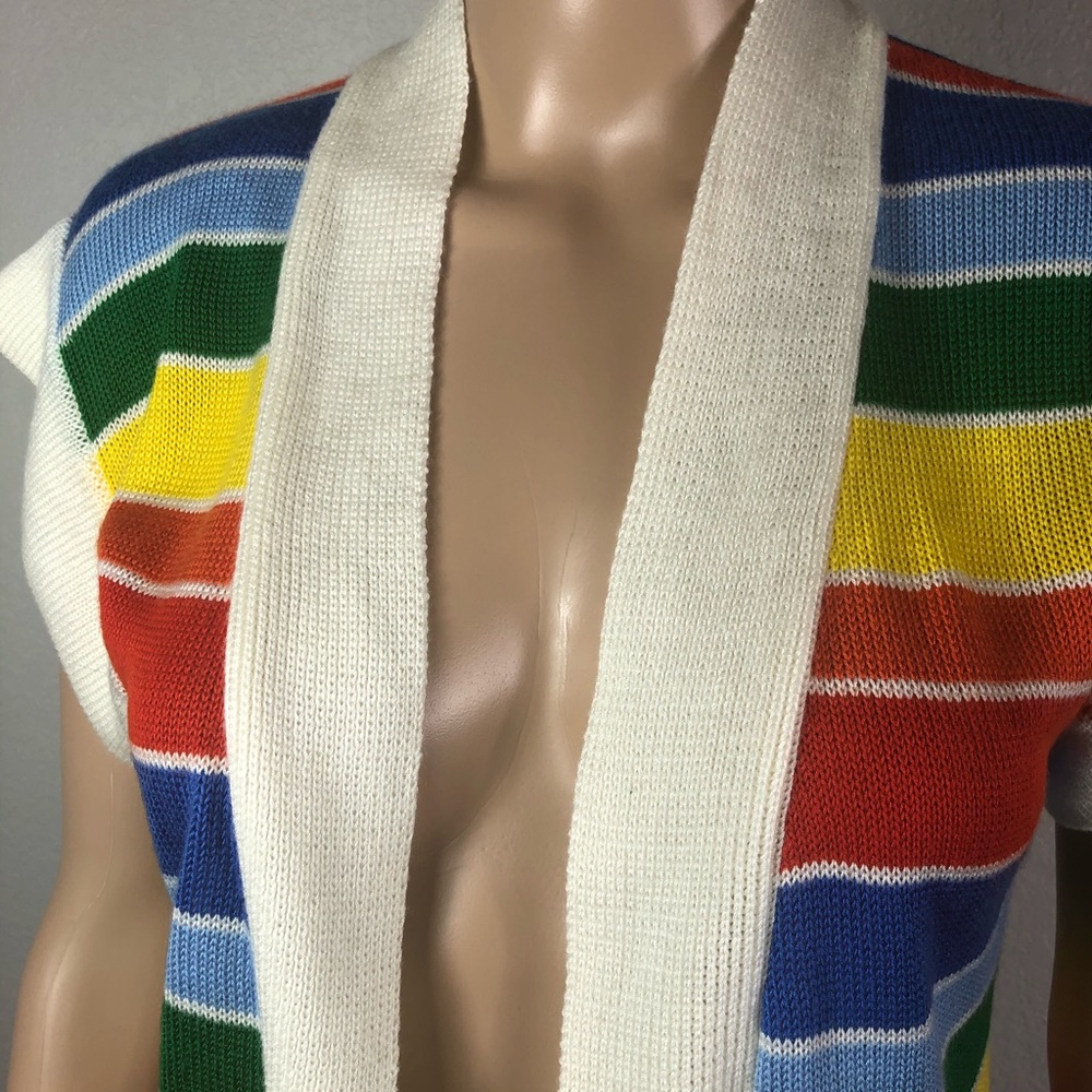 Vintage Rainbow Striped Cardigan - Picture 2 of 9